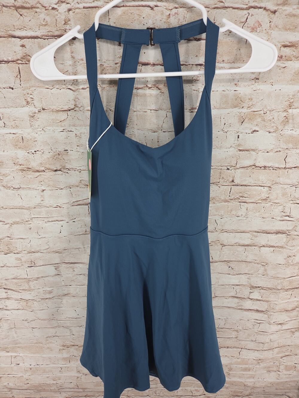 Halara Easy Peezy Dress Size Medium NEW Teal Blue Sleeveless Stretchy